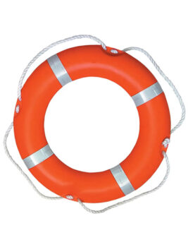 Salvavidas circular 75cm plastico naranja con cinta solas tw