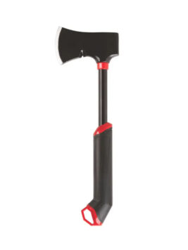 Hacha camping Coleman Rugged mango acero y goma negra